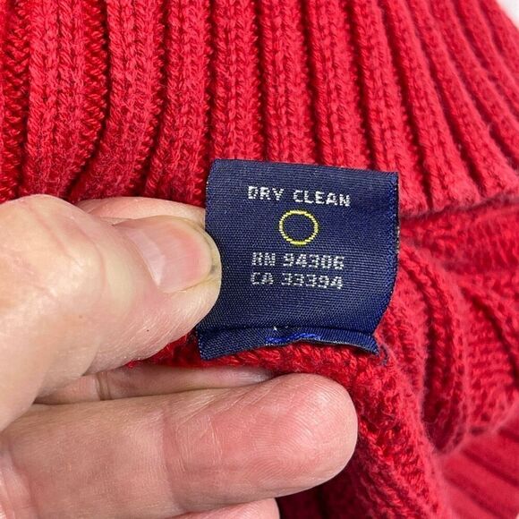 Ralph Lauren Golf Red Long Sleeve Cable Knit Cotton Pullover Sweater Size Large - Picture 5 of 9